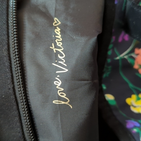 Victoria's Secret Shoulder Floral Printed Bag Tote Large Zipper - Picture 7 of 9